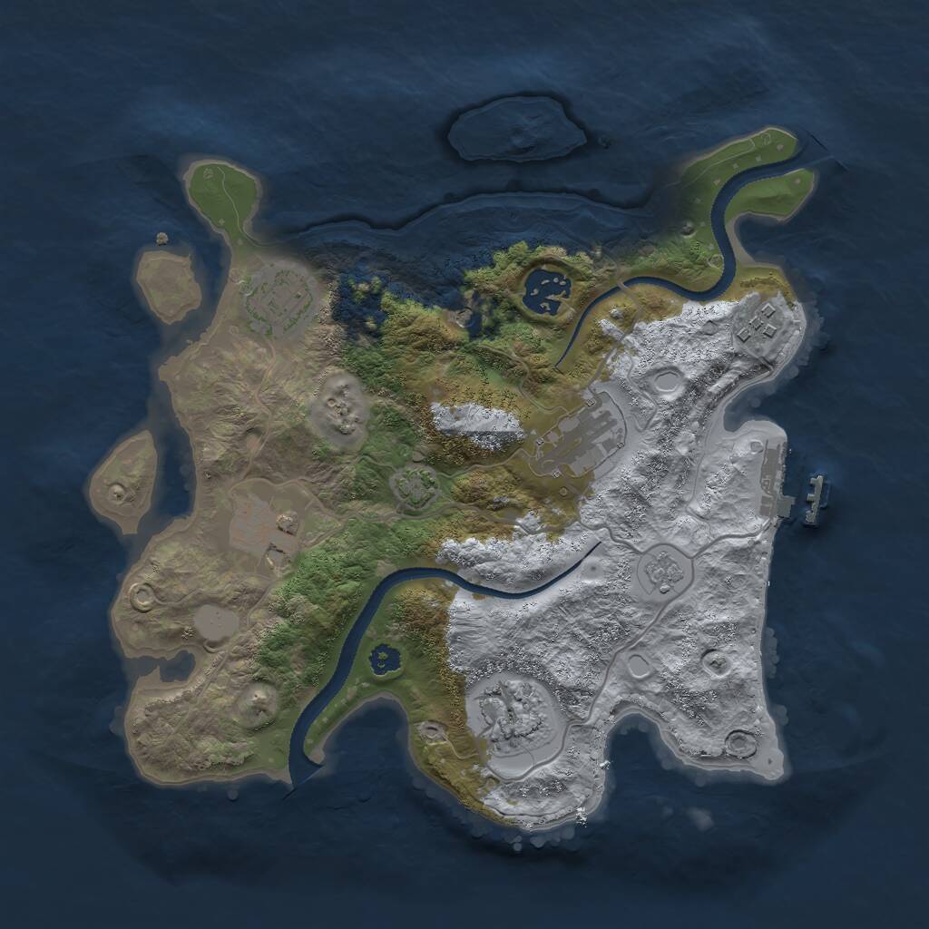 Rust Map: Procedural Map, Size: 3000, Seed: 45421346, 11 Monuments