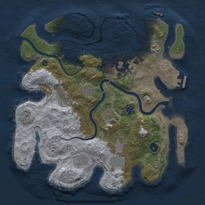 Thumbnail Rust Map: Procedural Map, Size: 3500, Seed: 1150299573, 15 Monuments