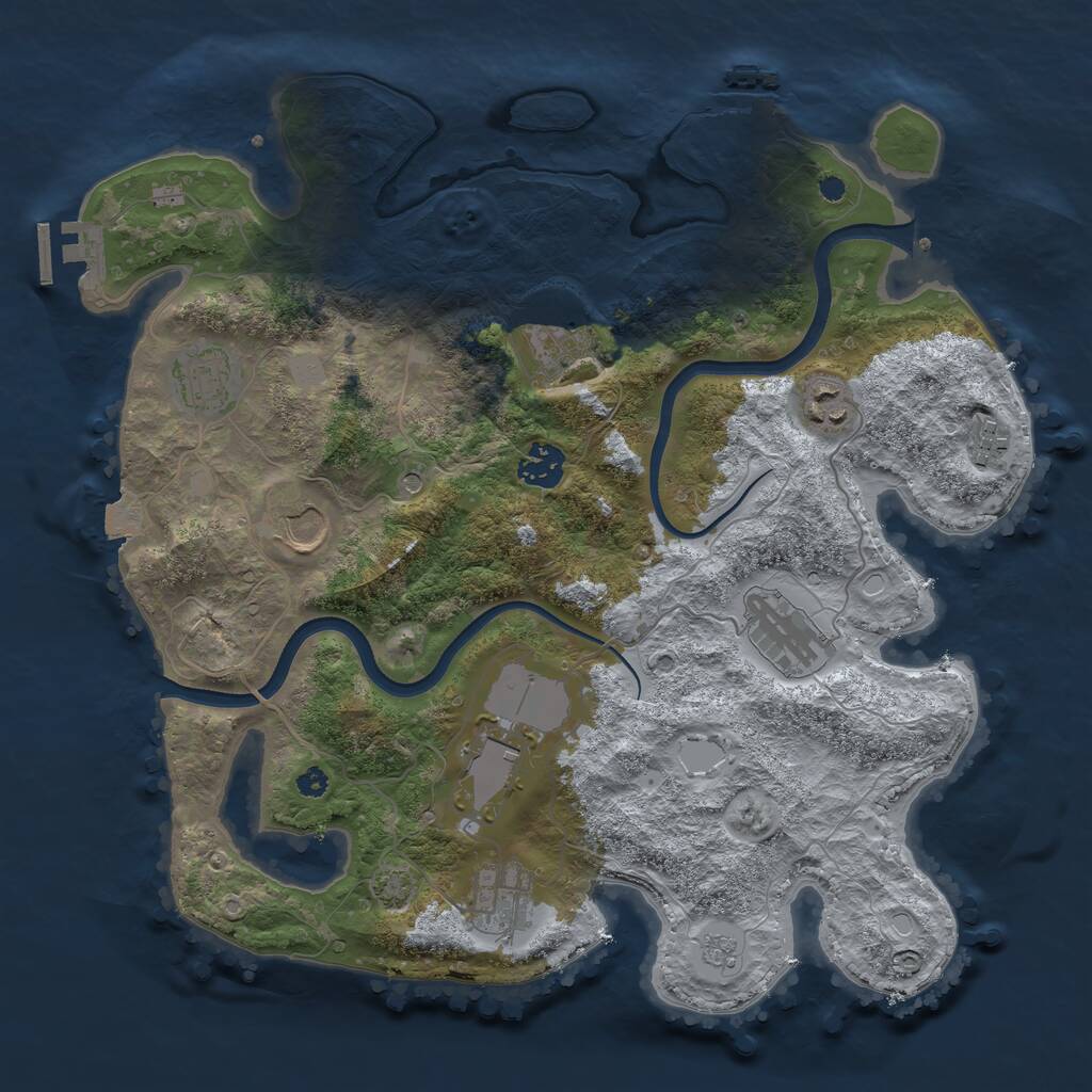 Rust Map: Procedural Map, Size: 3575, Seed: 5156222, 15 Monuments