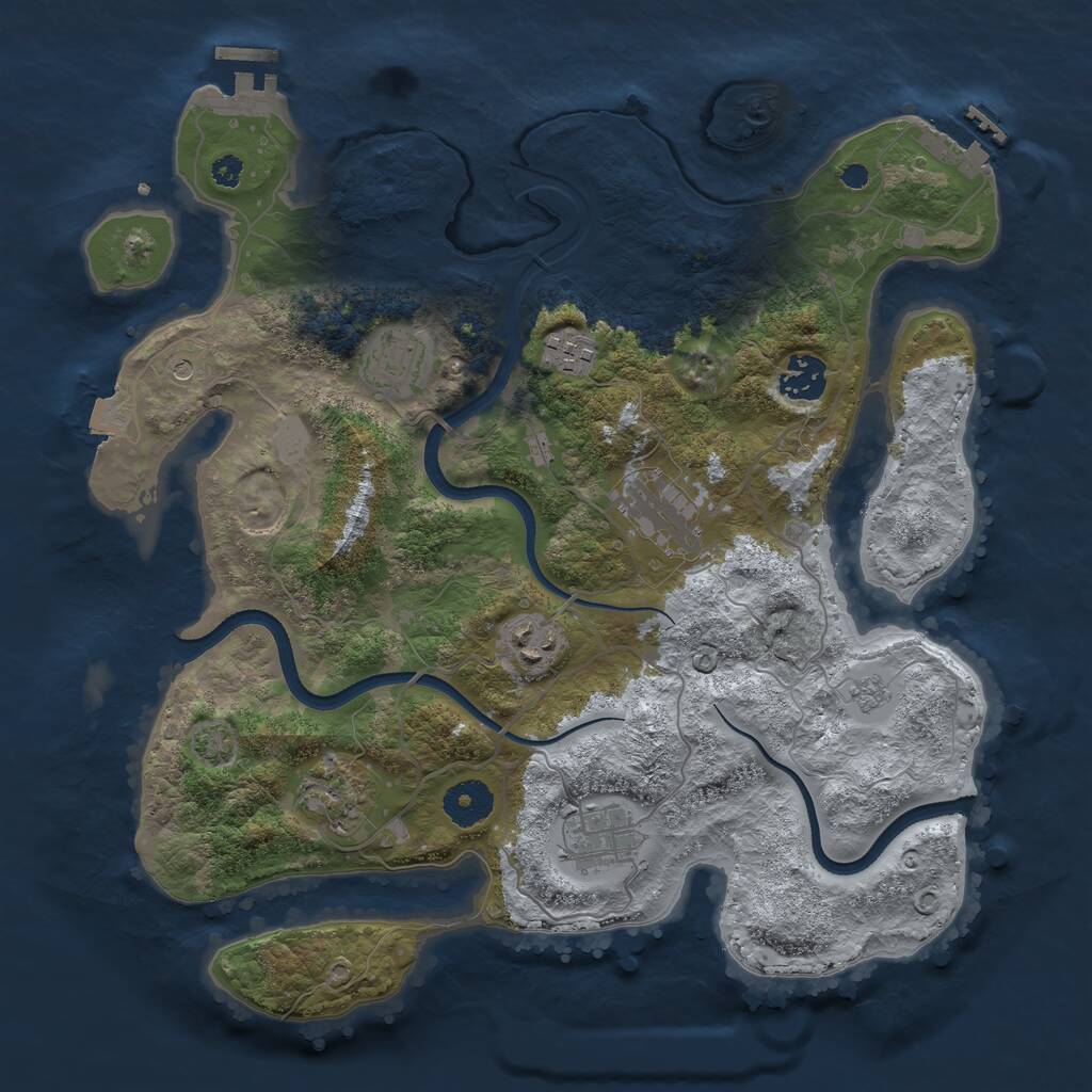 Rust Map: Procedural Map, Size: 3480, Seed: 785852, 13 Monuments