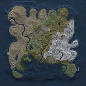 Thumbnail Rust Map: Procedural Map, Size: 3500, Seed: 266592449, 14 Monuments