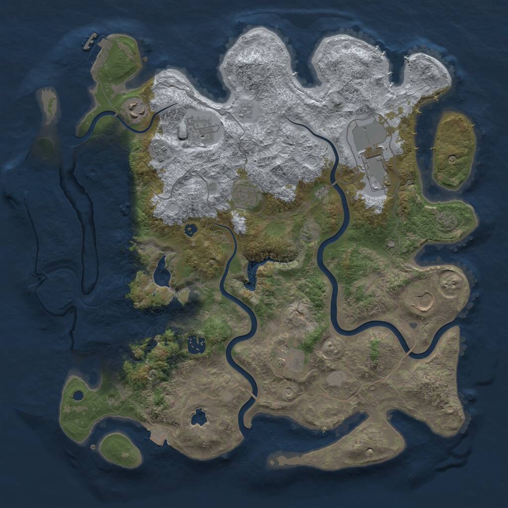 Rust Map: Procedural Map, Size: 4000, Seed: 23102025, 14 Monuments