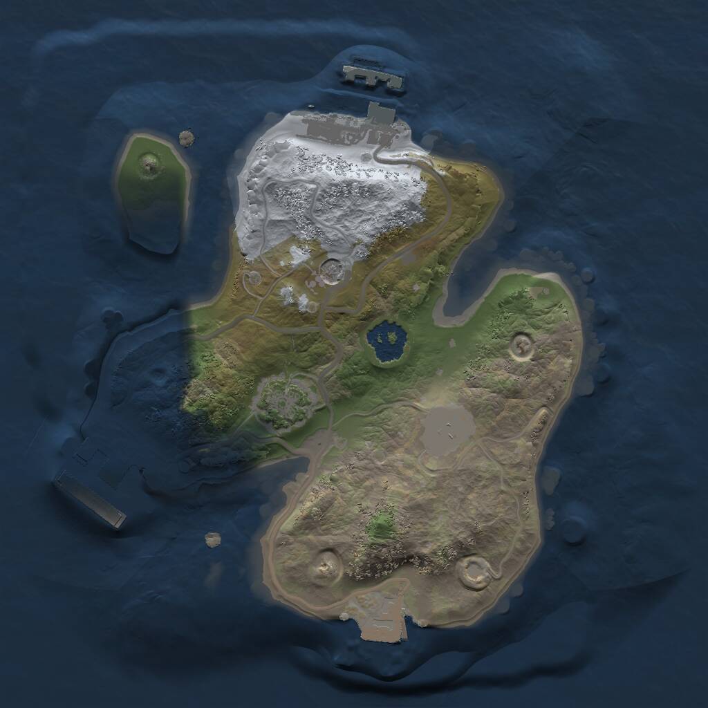 Rust Map: Procedural Map, Size: 1800, Seed: 61231, 5 Monuments