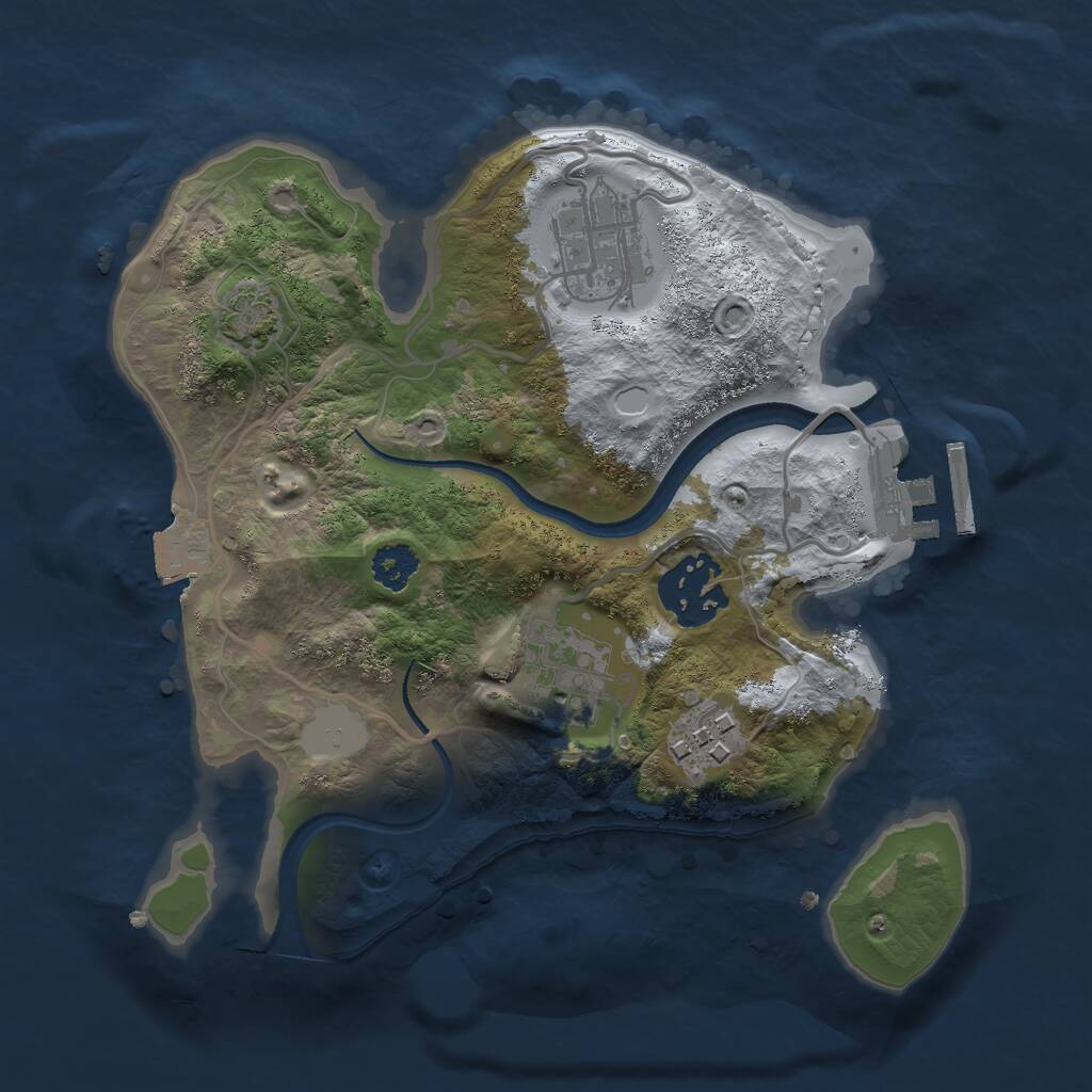 Rust Map: Procedural Map, Size: 2400, Seed: 636049, 7 Monuments