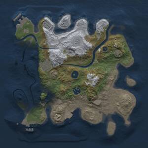 Thumbnail Rust Map: Procedural Map, Size: 3000, Seed: 365413, 9 Monuments