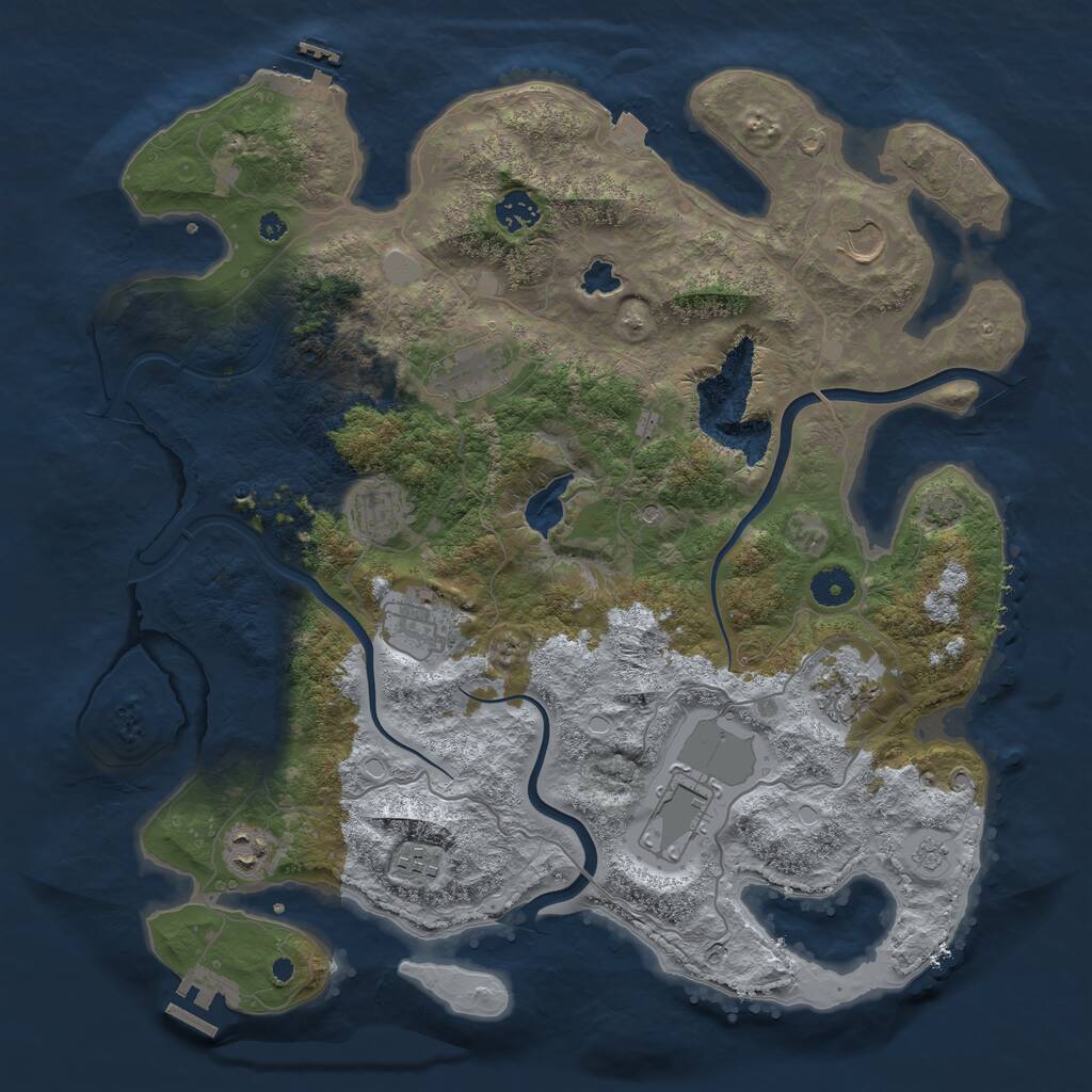 Rust Map: Procedural Map, Size: 4000, Seed: 24242110, 15 Monuments