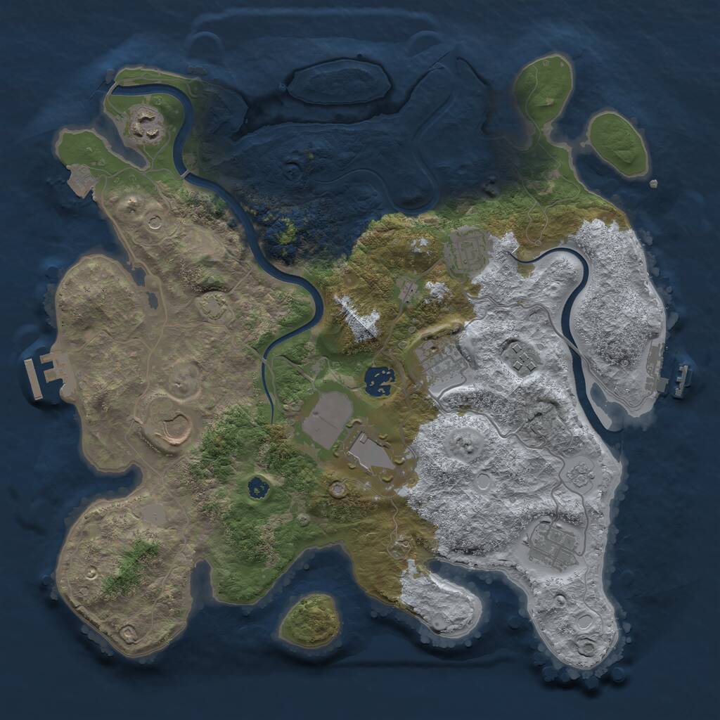 Rust Map: Procedural Map, Size: 3500, Seed: 447708252, 14 Monuments