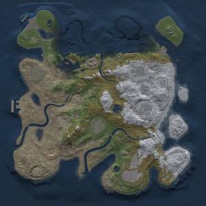 Thumbnail Rust Map: Procedural Map, Size: 3500, Seed: 491393596, 16 Monuments