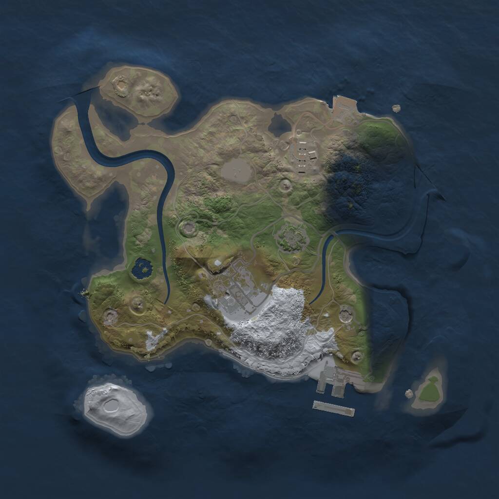 Rust Map: Procedural Map, Size: 2400, Seed: 1405458302, 6 Monuments
