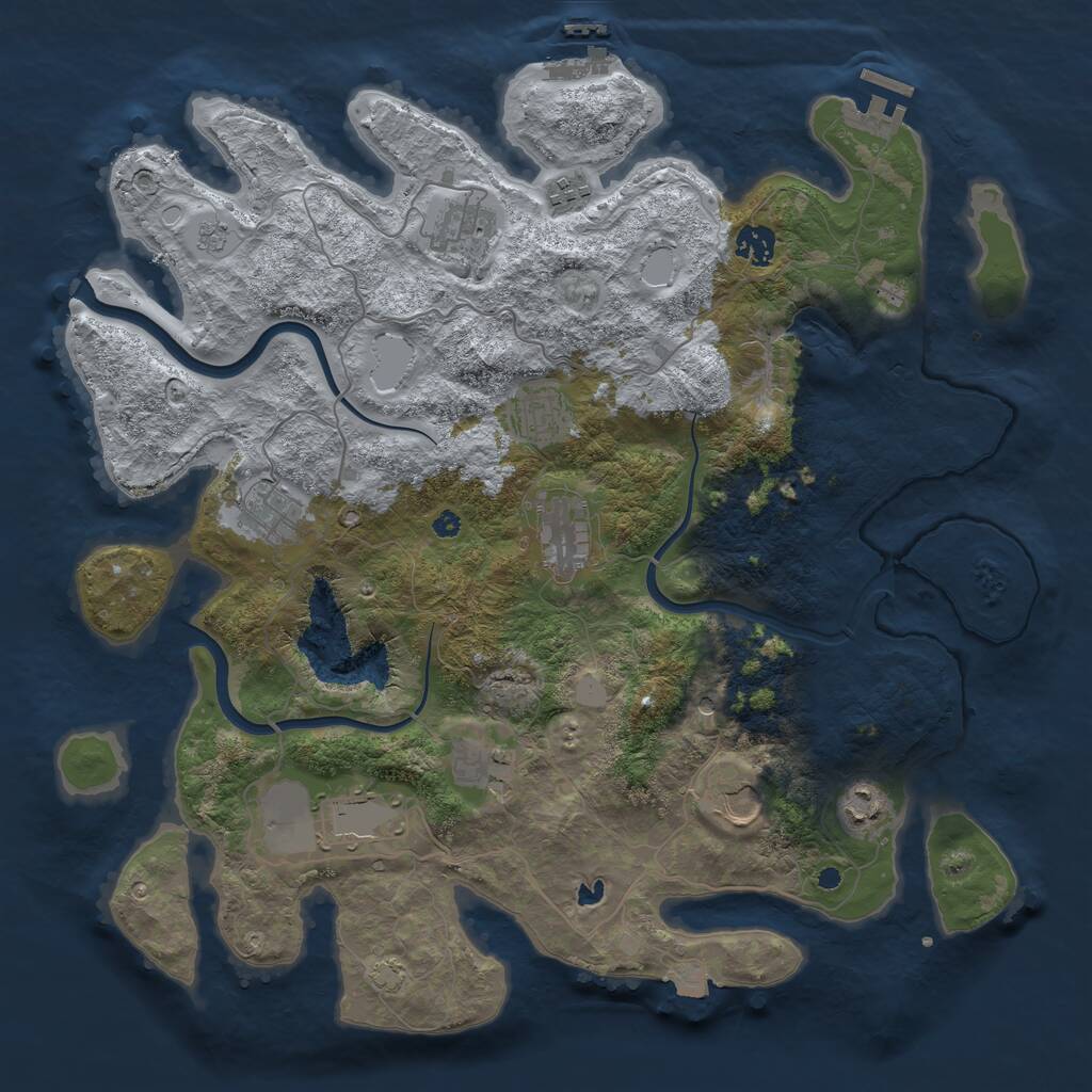 Rust Map: Procedural Map, Size: 4000, Seed: 91983669, 16 Monuments