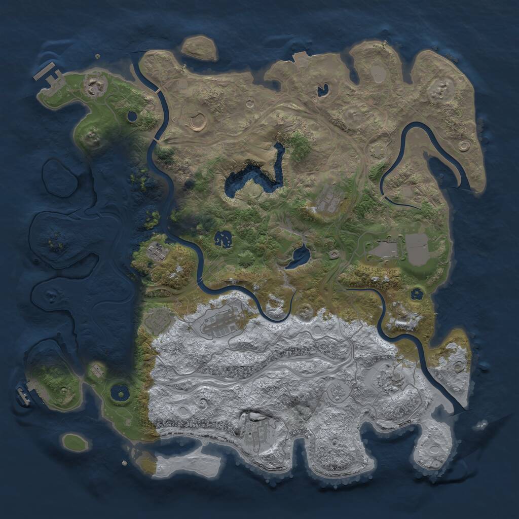 Rust Map: Procedural Map, Size: 4250, Seed: 43243, 16 Monuments