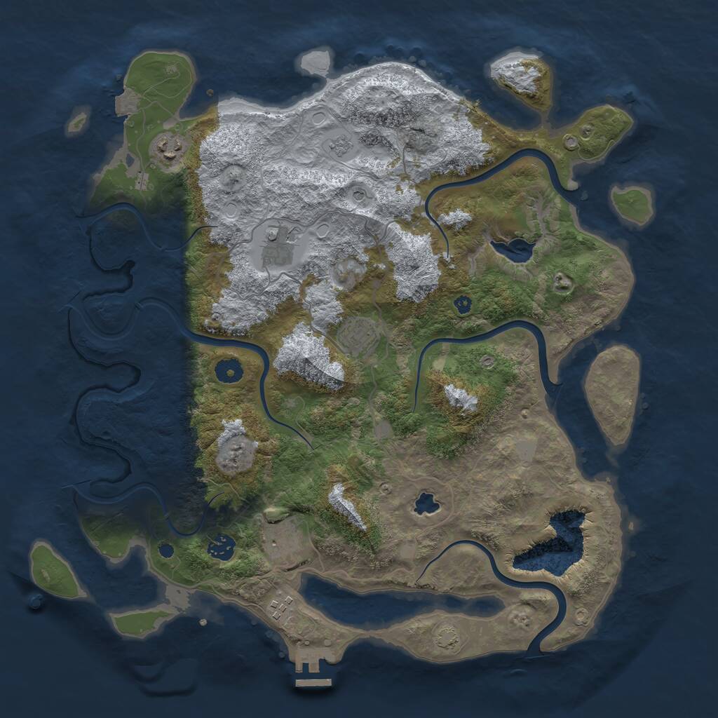 Rust Map: Procedural Map, Size: 4050, Seed: 925988395, 11 Monuments