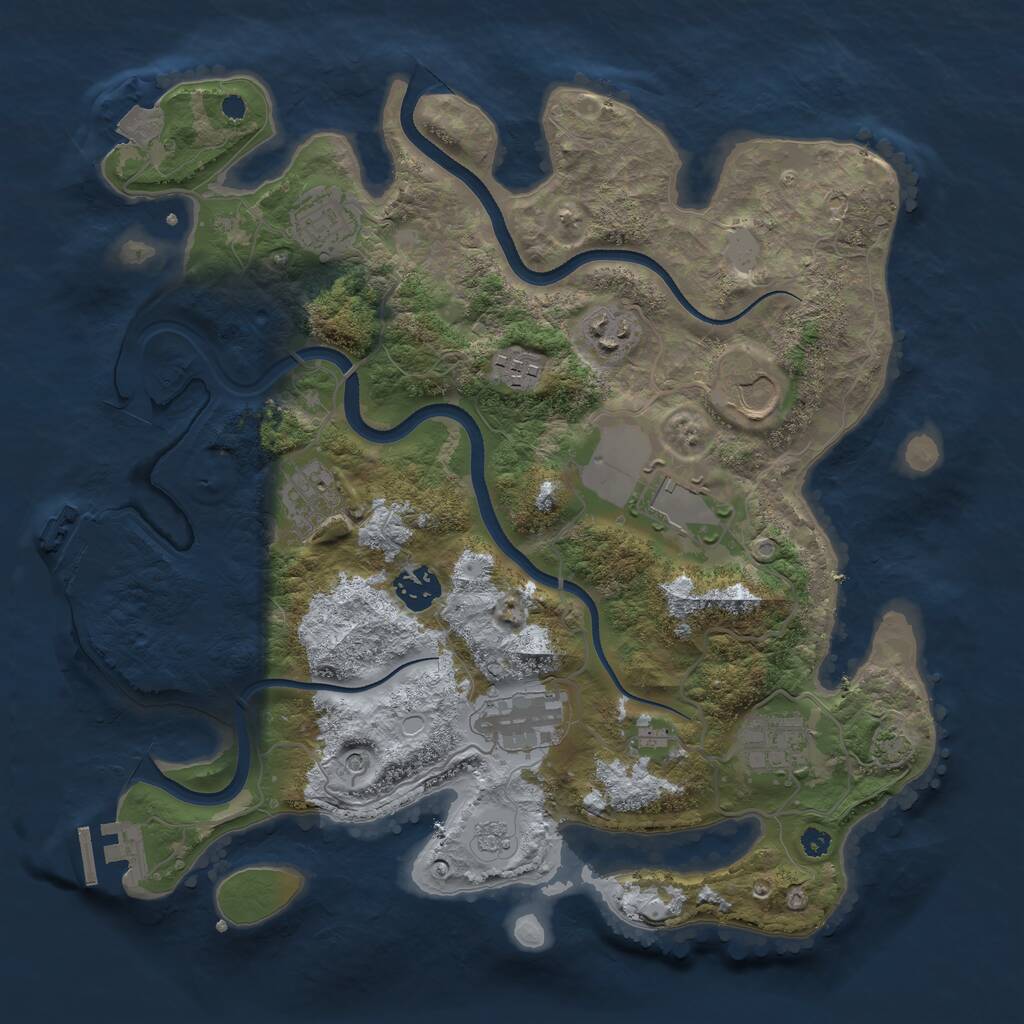 Rust Map: Procedural Map, Size: 3500, Seed: 63504, 15 Monuments