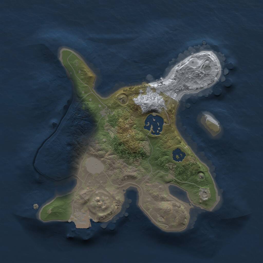 Rust Map: Procedural Map, Size: 2000, Seed: 1159311998, 2 Monuments