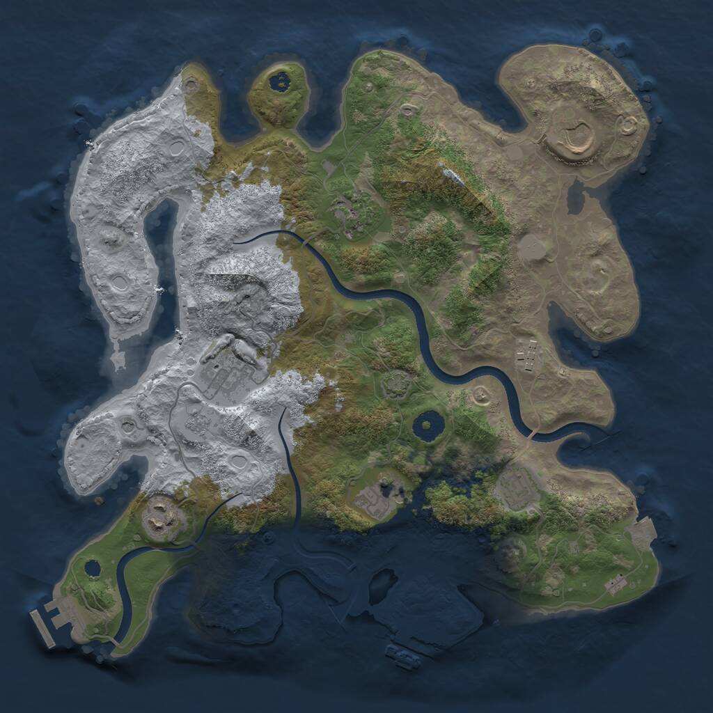 Rust Map: Procedural Map, Size: 3500, Seed: 13516, 13 Monuments