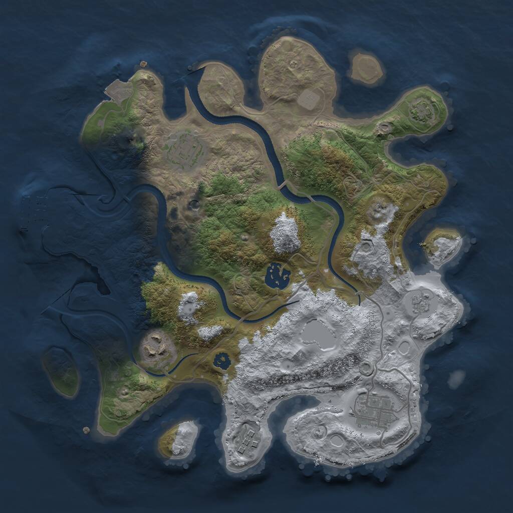 Rust Map: Procedural Map, Size: 3000, Seed: 1802129096, 10 Monuments