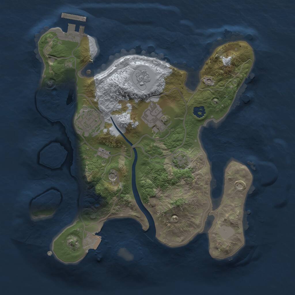 Rust Map: Procedural Map, Size: 2400, Seed: 471653737, 7 Monuments