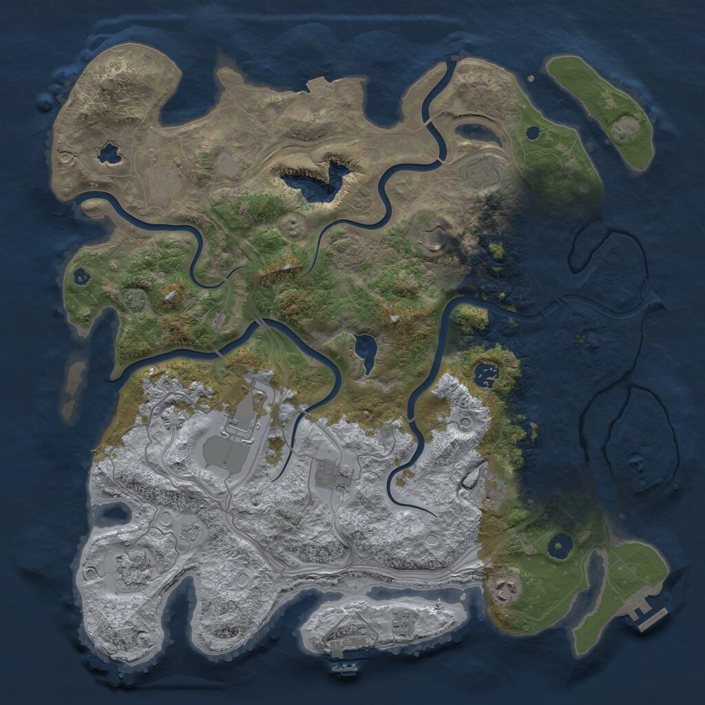 Rust Map: Procedural Map, Size: 4250, Seed: 2026138241, 16 Monuments