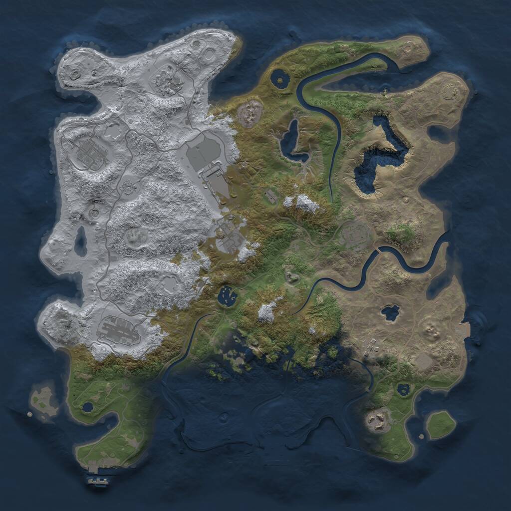 Rust Map: Procedural Map, Size: 4000, Seed: 677922790, 16 Monuments