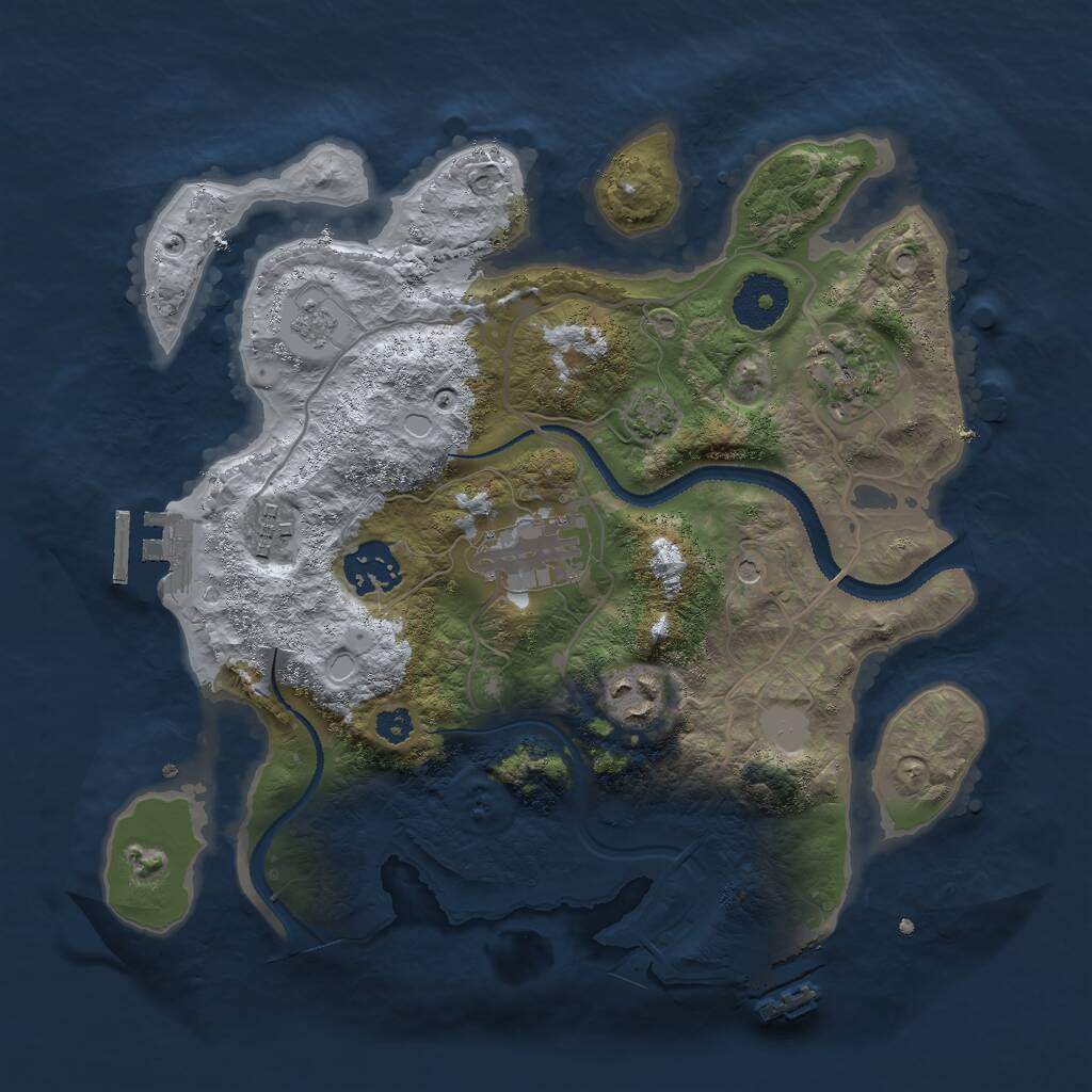 Rust Map: Procedural Map, Size: 3000, Seed: 920348749, 11 Monuments