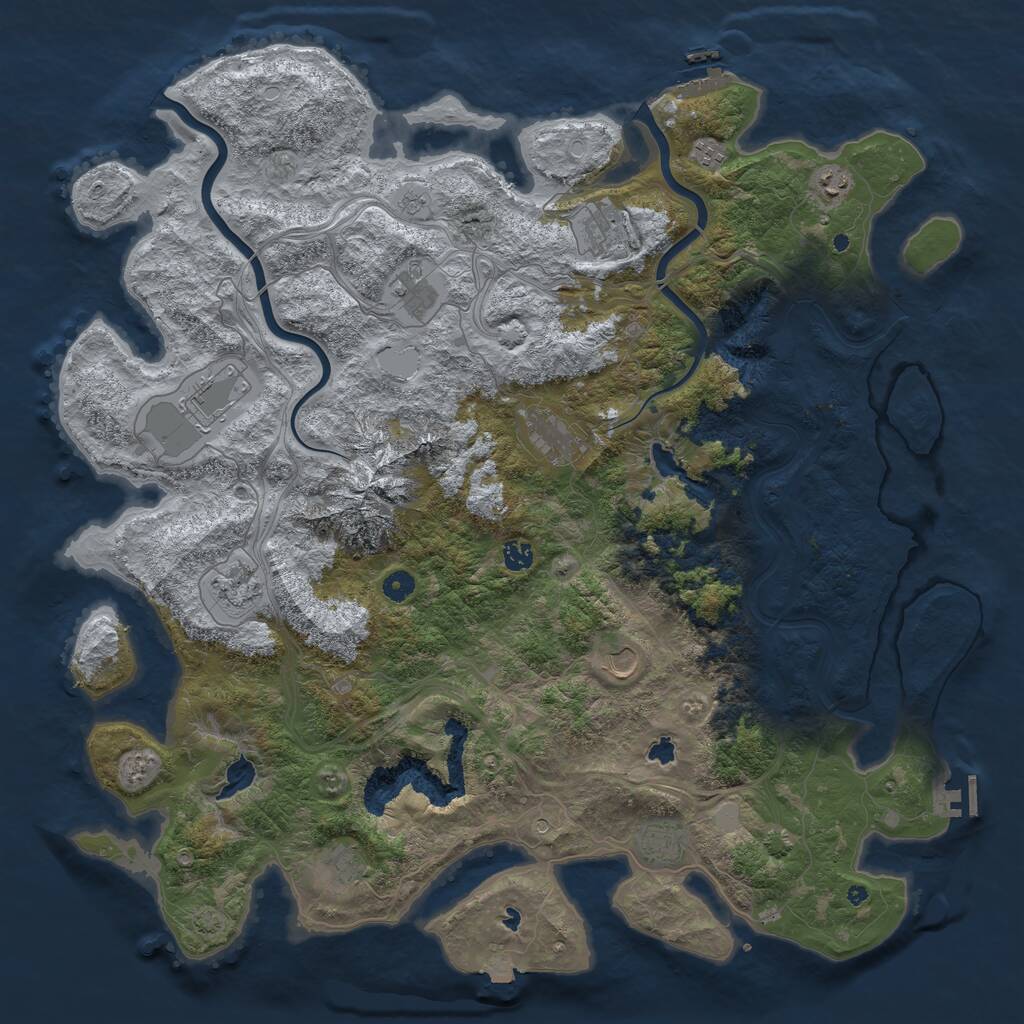Rust Map: Procedural Map, Size: 5000, Seed: 160133749, 17 Monuments