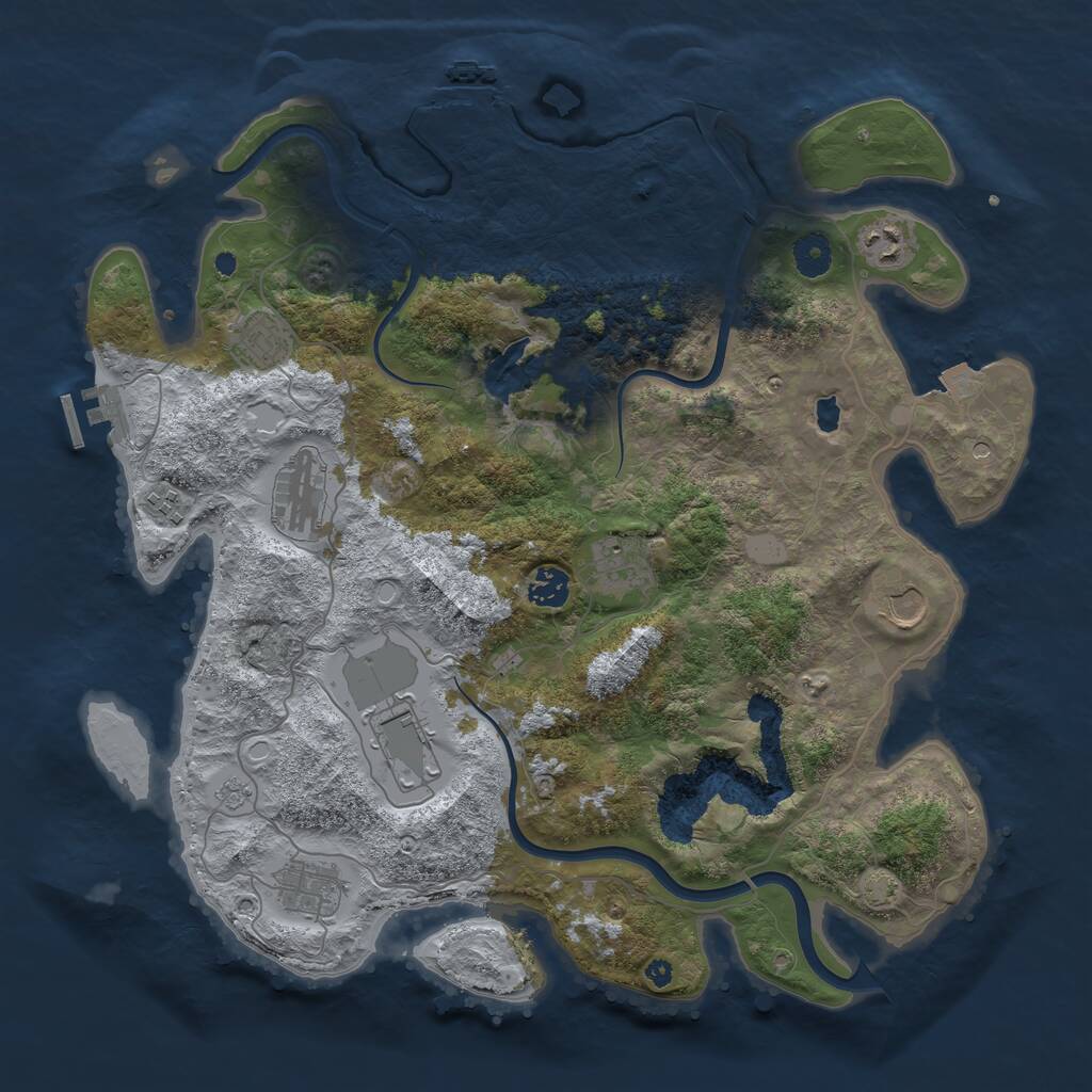 Rust Map: Procedural Map, Size: 4000, Seed: 13965777, 15 Monuments