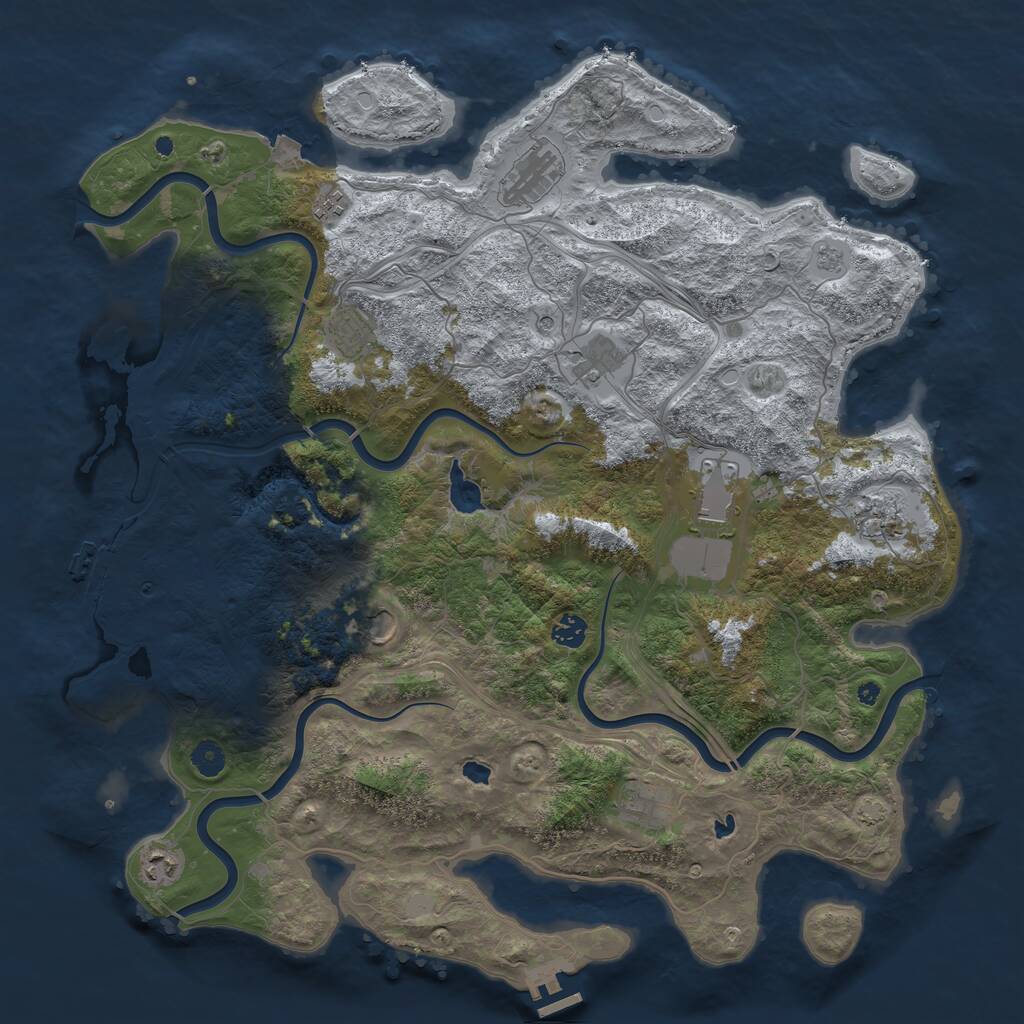Rust Map: Procedural Map, Size: 4500, Seed: 892012518, 16 Monuments