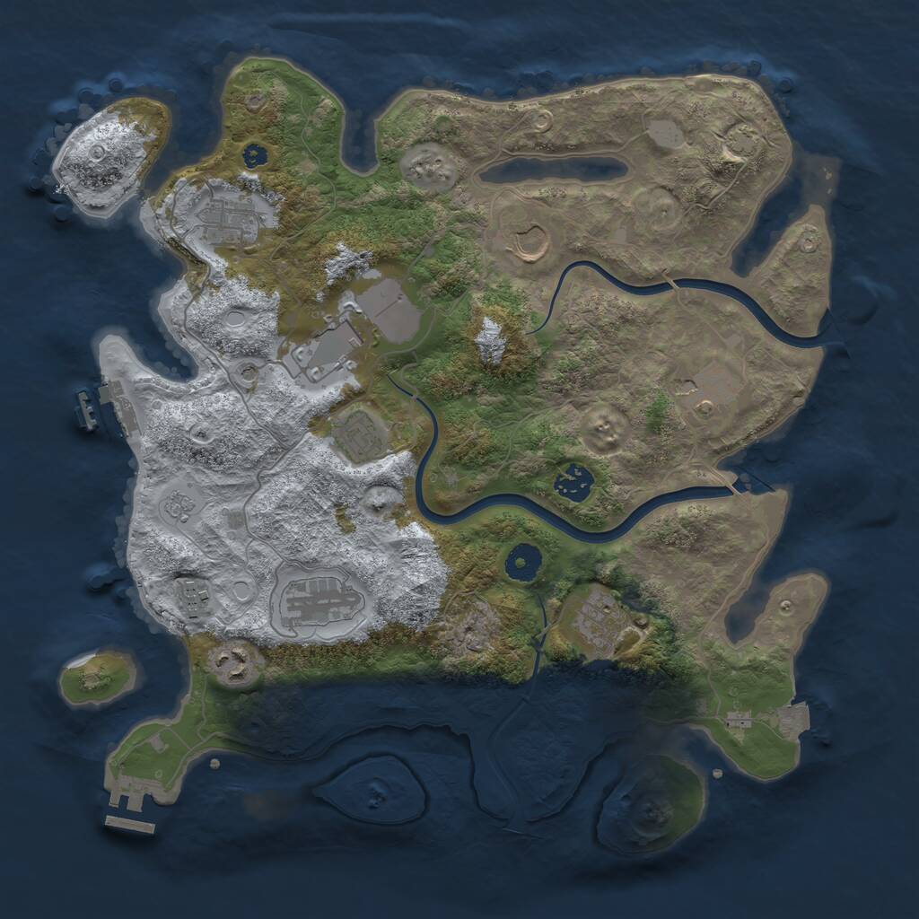 Rust Map: Procedural Map, Size: 3750, Seed: 1599657284, 16 Monuments