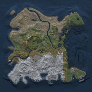 Thumbnail Rust Map: Procedural Map, Size: 3500, Seed: 296822343, 15 Monuments