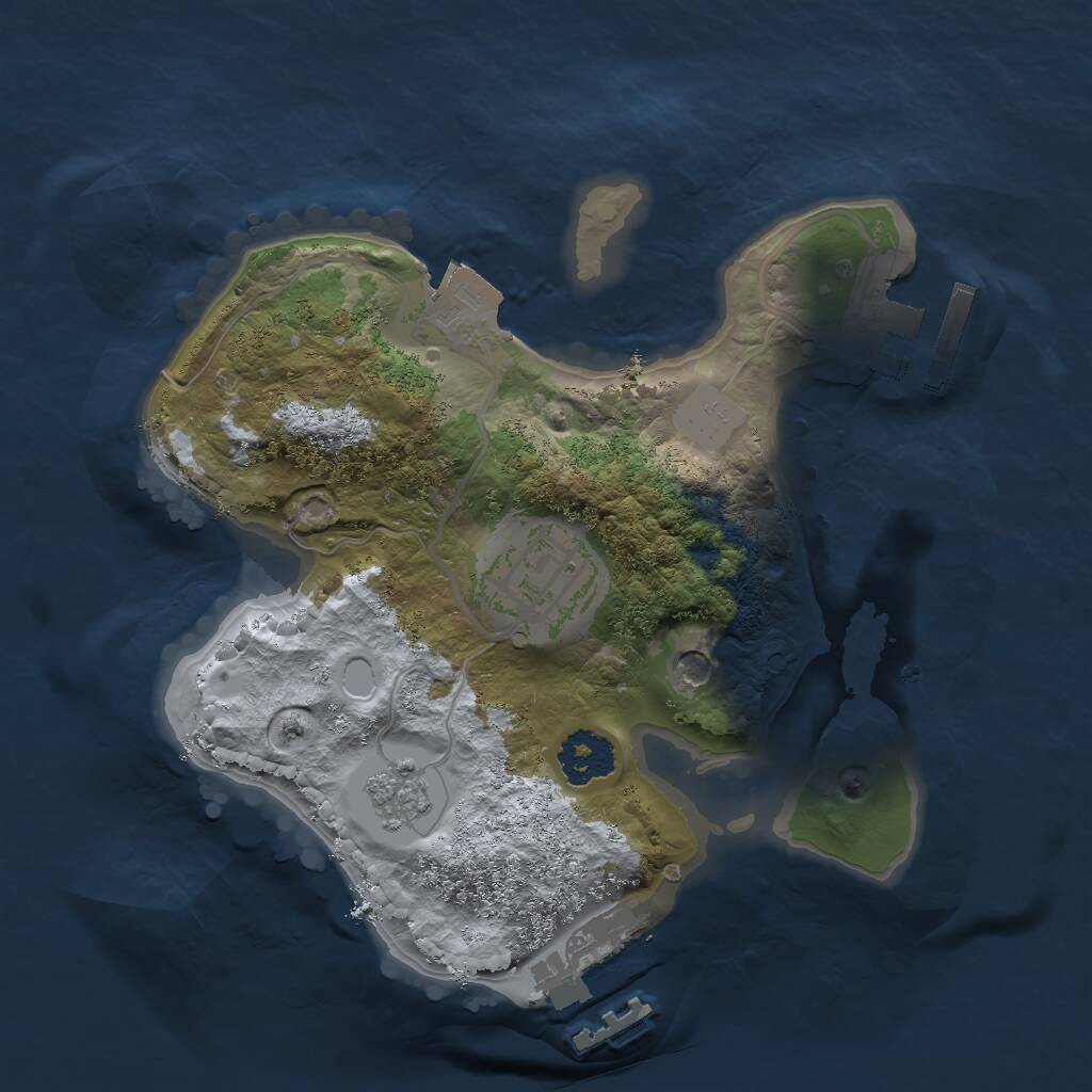 Rust Map: Procedural Map, Size: 2000, Seed: 596552610, 6 Monuments