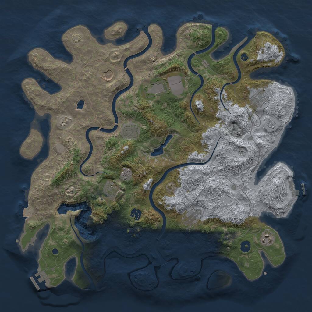 Rust Map: Procedural Map, Size: 4200, Seed: 894703963, 15 Monuments