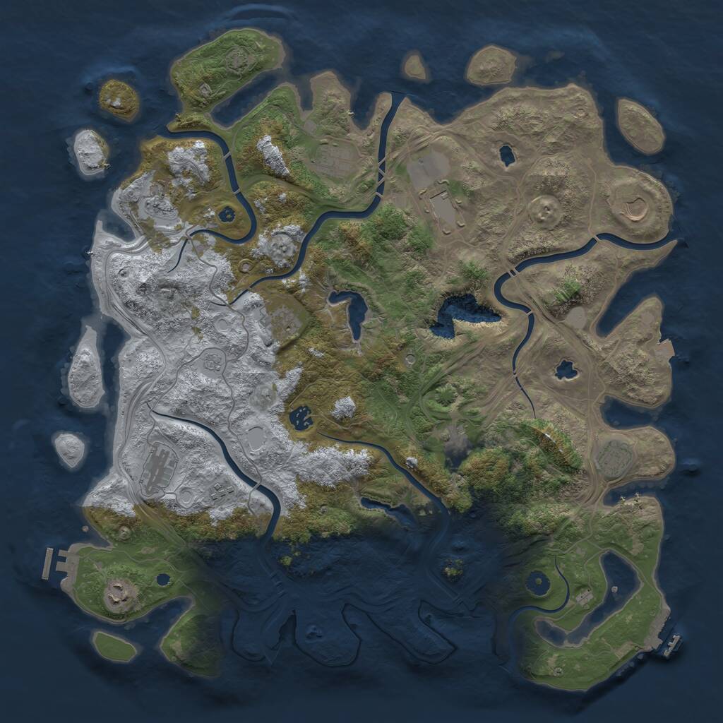 Rust Map: Procedural Map, Size: 4600, Seed: 54600, 17 Monuments