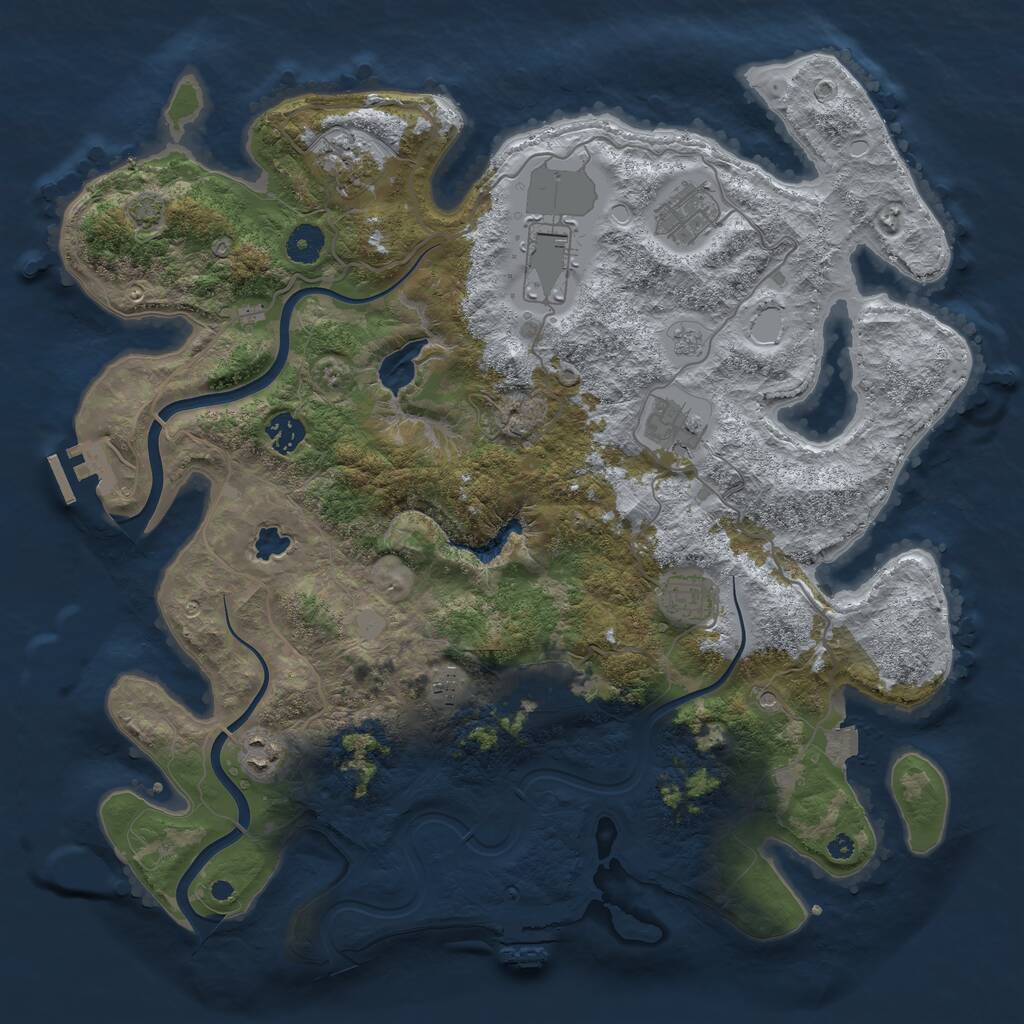 Rust Map: Procedural Map, Size: 4000, Seed: 252253056, 15 Monuments