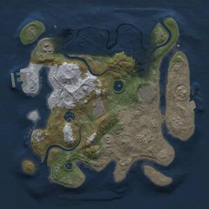 Thumbnail Rust Map: Procedural Map, Size: 3000, Seed: 1538204, 10 Monuments