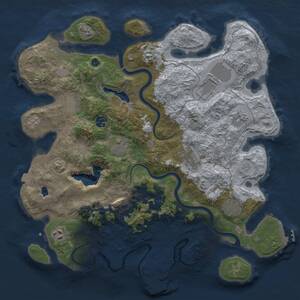Thumbnail Rust Map: Procedural Map, Size: 4000, Seed: 2144864725, 16 Monuments