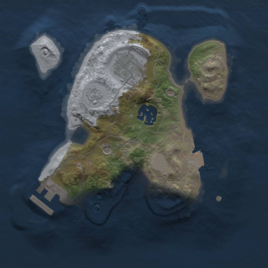 Rust Map: Procedural Map, Size: 2000, Seed: 1037487525, 6 Monuments