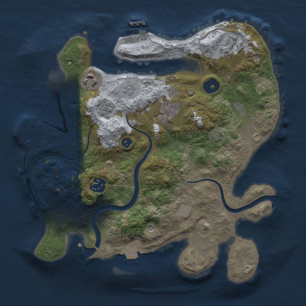 Rust Map: Procedural Map, Size: 3000, Seed: 13426443, 11 Monuments