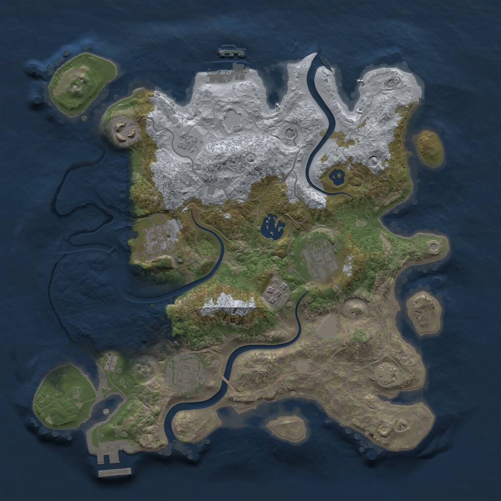 Rust Map: Procedural Map, Size: 3100, Seed: 799845153, 12 Monuments