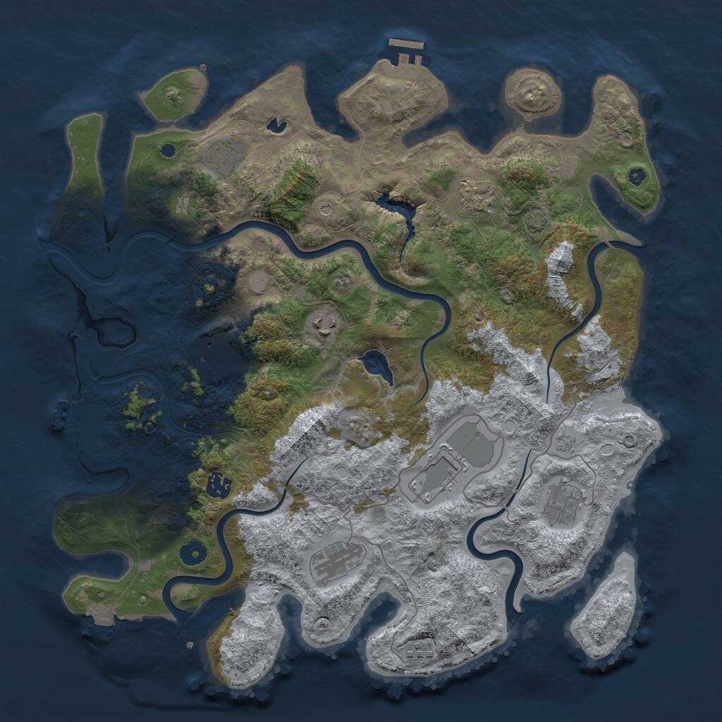 Rust Map: Procedural Map, Size: 4200, Seed: 284, 15 Monuments