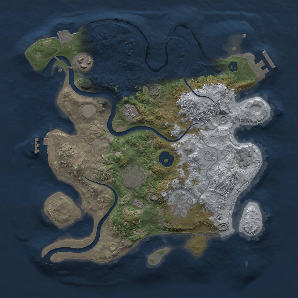 Rust Map: Procedural Map, Size: 3000, Seed: 1482930571, 10 Monuments