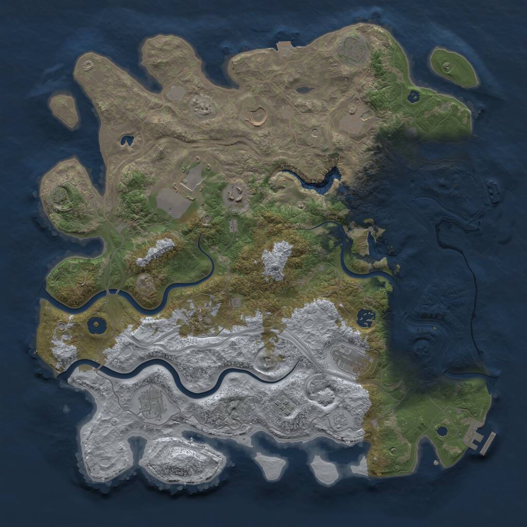 Rust Map: Procedural Map, Size: 4250, Seed: 1986178890, 16 Monuments