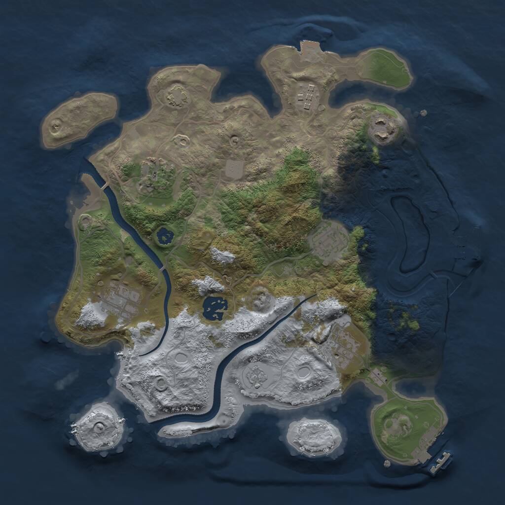 Rust Map: Procedural Map, Size: 3000, Seed: 1488773780, 12 Monuments