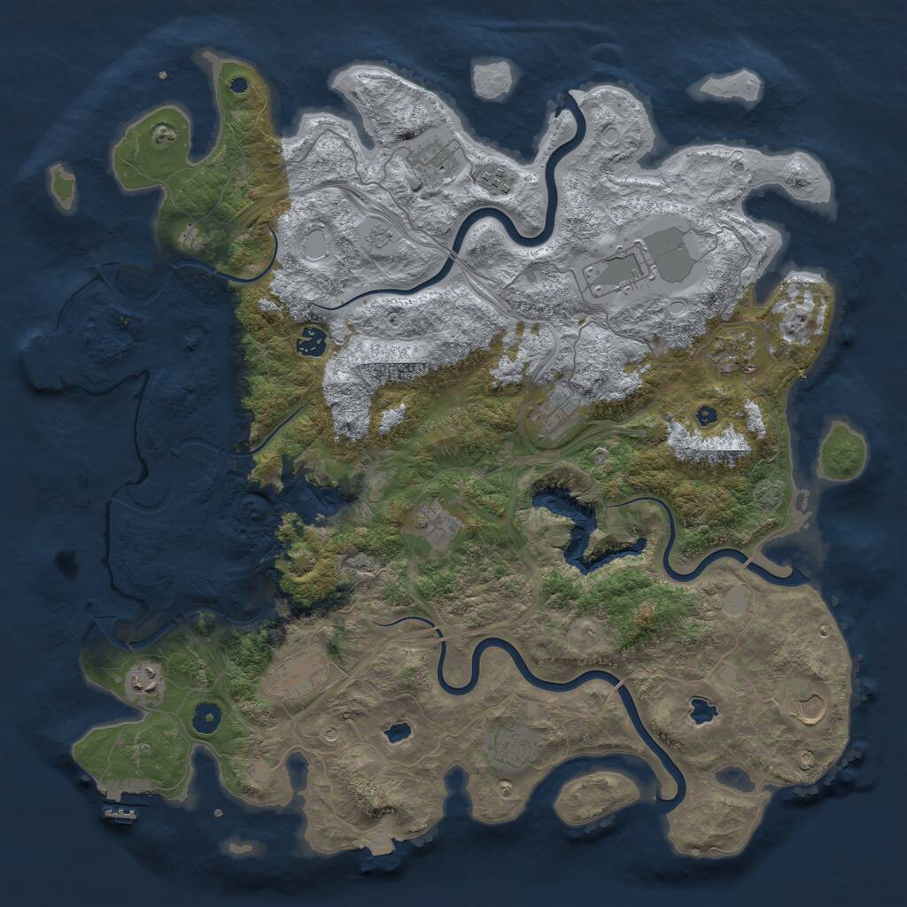 Rust Map: Procedural Map, Size: 4500, Seed: 1591999953, 17 Monuments