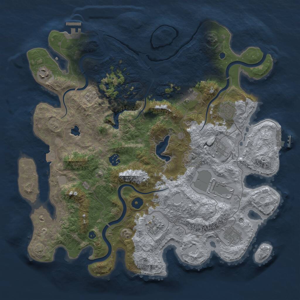 Rust Map: Procedural Map, Size: 4000, Seed: 1785542476, 15 Monuments