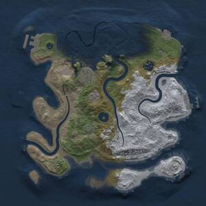 Thumbnail Rust Map: Procedural Map, Size: 3000, Seed: 44444444, 8 Monuments