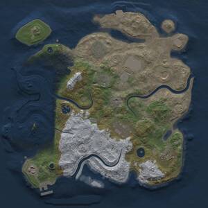 Thumbnail Rust Map: Procedural Map, Size: 3500, Seed: 1433588723, 15 Monuments