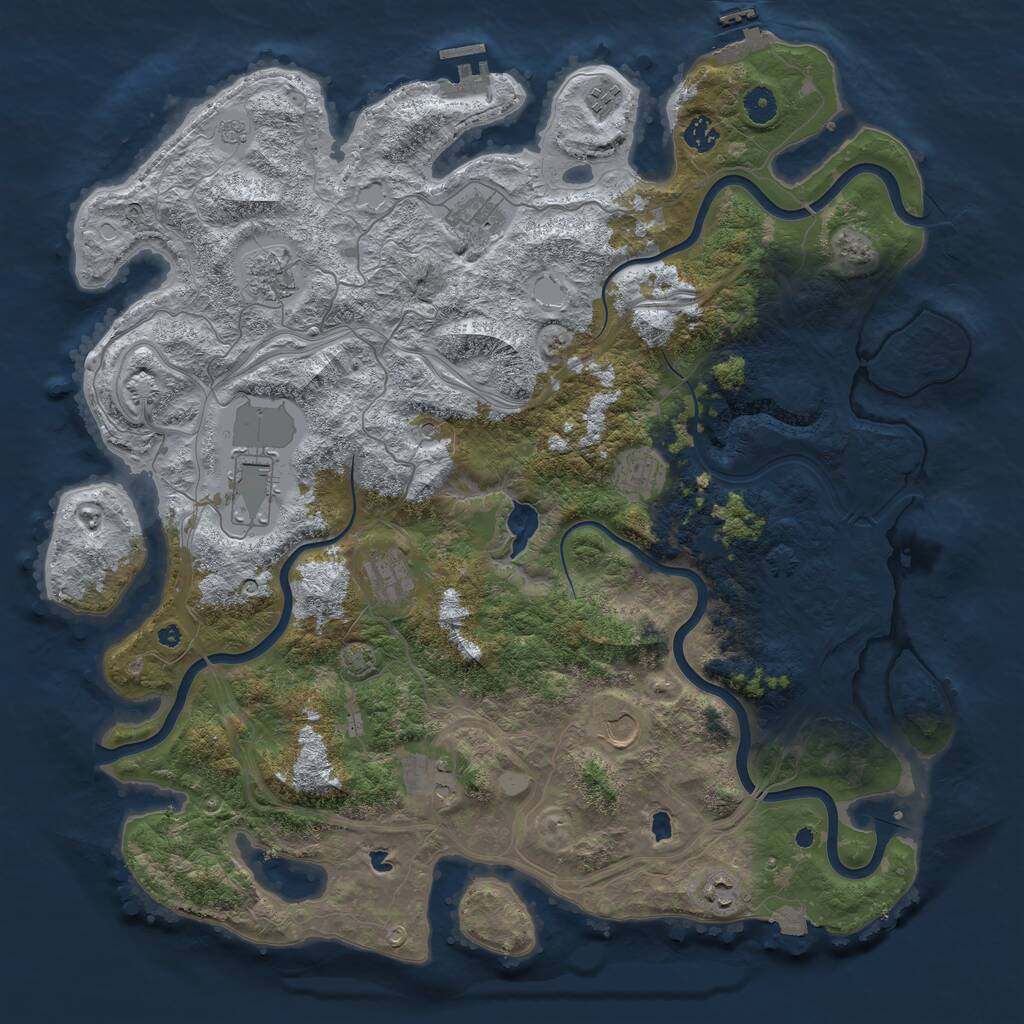Rust Map: Procedural Map, Size: 4500, Seed: 945467940, 16 Monuments