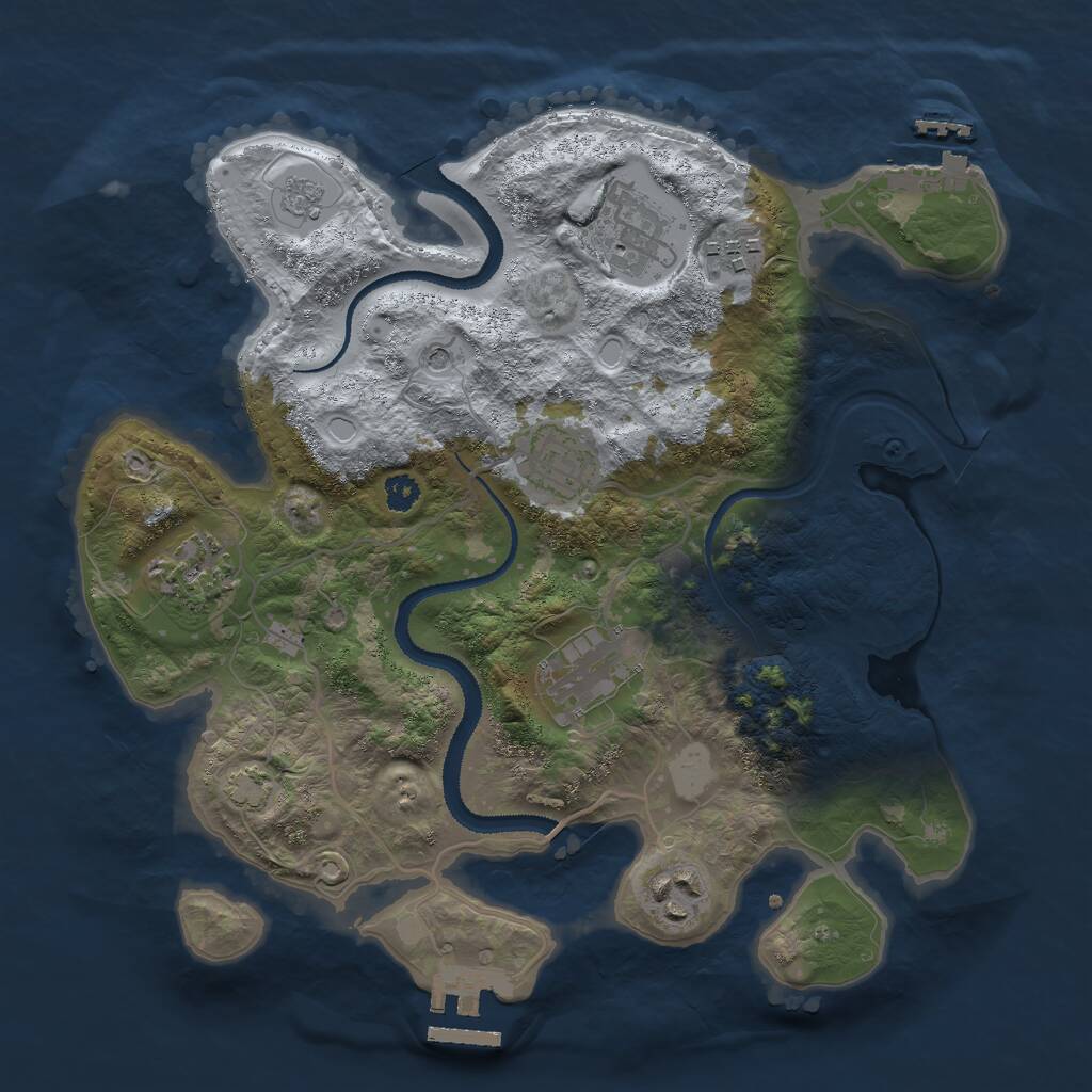 Rust Map: Procedural Map, Size: 3000, Seed: 721314897, 12 Monuments