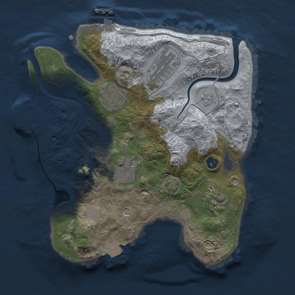 Rust Map: Procedural Map, Size: 2500, Seed: 1505314223, 10 Monuments