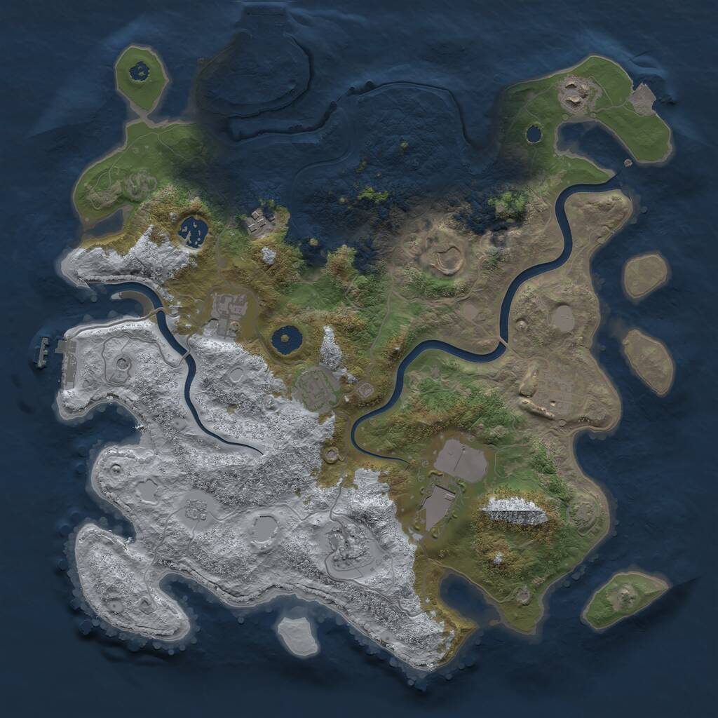 Rust Map: Procedural Map, Size: 3750, Seed: 246198340, 15 Monuments